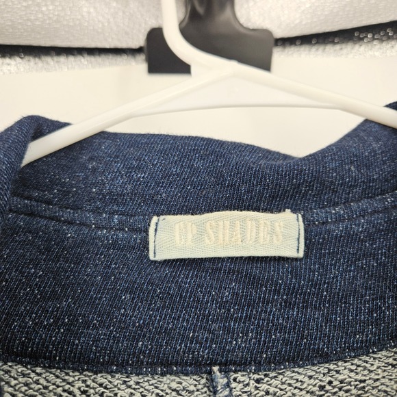 CP Shades Denim Knit Cardigan Jacket Blue Button Front Long Sleeve Casual Size S